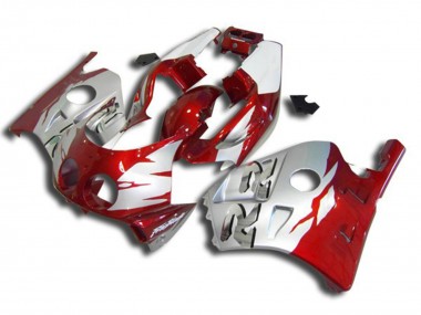1990-1998 Silver Red and White Honda CBR250RR Motorcycle Fairings
