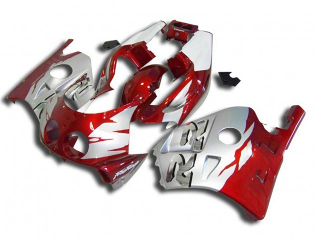 1990-1998 Silver Red and White Honda CBR250RR Motorcycle Fairings 1990-1998 Silver Red and White Honda CBR250RR Motorcycle Fairings