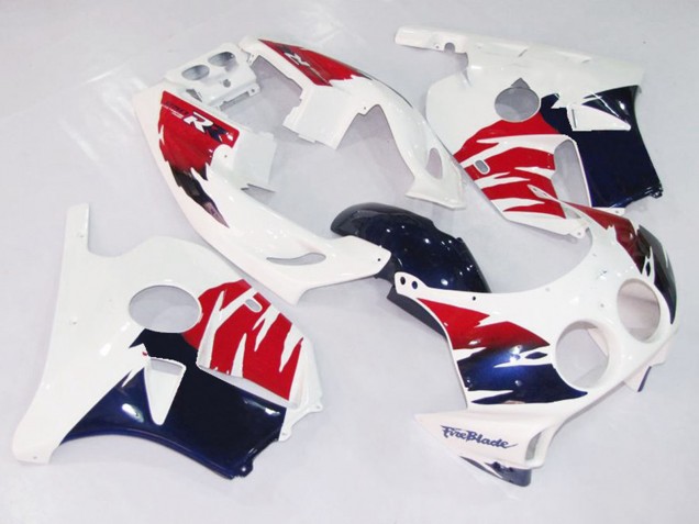 1990-1998 White Red and Blue Honda CBR250RR Motorcycle Fairings 1990-1998 White Red and Blue Honda CBR250RR Motorcycle Fairings