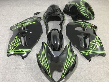 1997-2007 Black & Green Lightning Suzuki GSXR 1300 Motorcycle Fairings