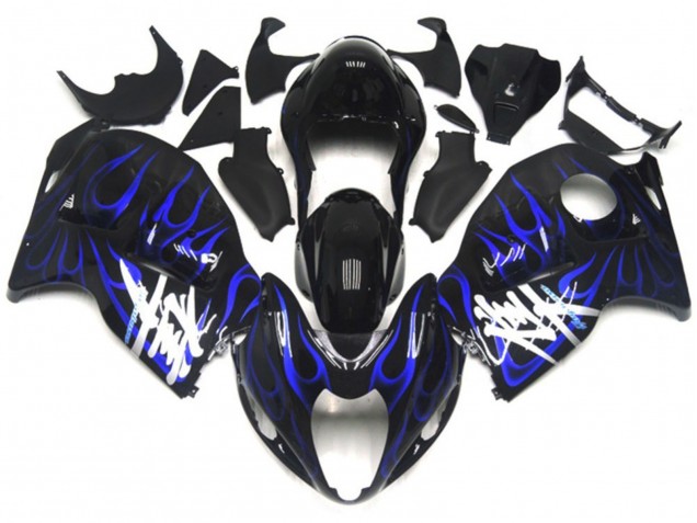 1997-2007 Black with Deep Blue flame Suzuki GSXR 1300 Motorcycle Fairings 1997-2007 Black with Deep Blue flame Suzuki GSXR 1300 Motorcycle Fairings