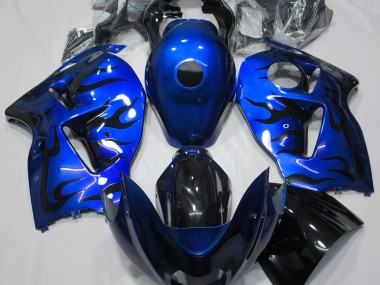 1997-2007 Blue & Black Flame Suzuki GSXR 1300 Motorcycle Fairings