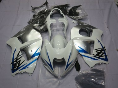 1997-2007 Blue White and Silver Suzuki GSXR 1300 Motorcycle Fairings