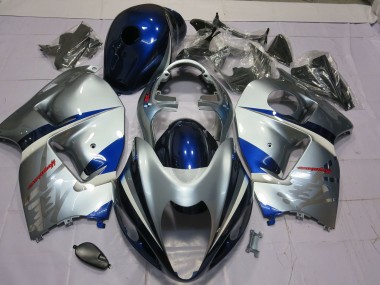 1997-2007 Blue and Silver Suzuki GSXR 1300 Motorcycle Fairings