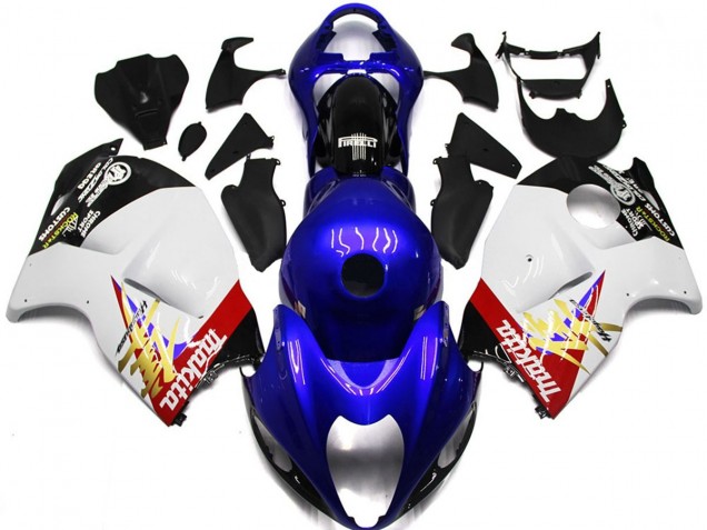 1997-2007 Blue and White Custom Logo w black Suzuki GSXR 1300 Motorcycle Fairings 1997-2007 Blue and White Custom Logo w black Suzuki GSXR 1300 Motorcycle Fairings