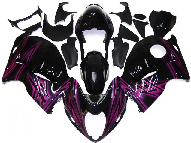 1997-2007 Custom Black Gloss with Pink Suzuki GSXR 1300 Motorcycle Fairings 1997-2007 Custom Black Gloss with Pink Suzuki GSXR 1300 Motorcycle Fairings