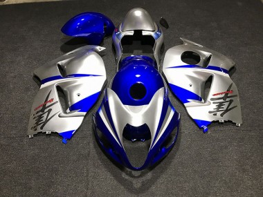 1997-2007 Gloss Blue and Silver Suzuki GSXR 1300 Motorcycle Fairings