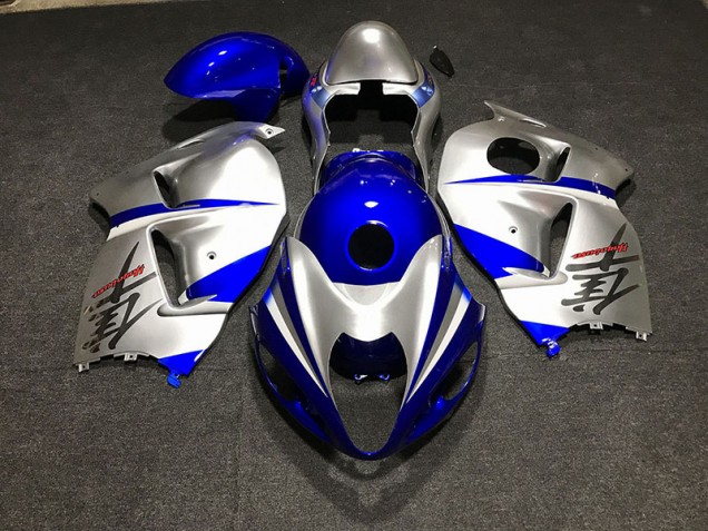 1997-2007 Gloss Blue and Silver Suzuki GSXR 1300 Motorcycle Fairings 1997-2007 Gloss Blue and Silver Suzuki GSXR 1300 Motorcycle Fairings