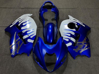 1997-2007 Gloss Blue and White Suzuki GSXR 1300 Motorcycle Fairings