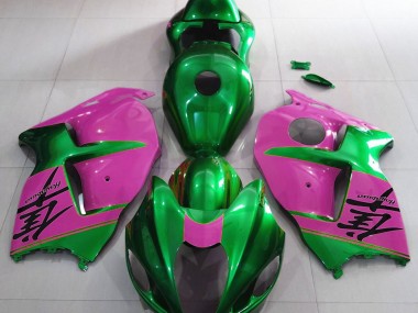 1997-2007 Gloss Green and Pink Suzuki GSXR 1300 Motorcycle Fairings
