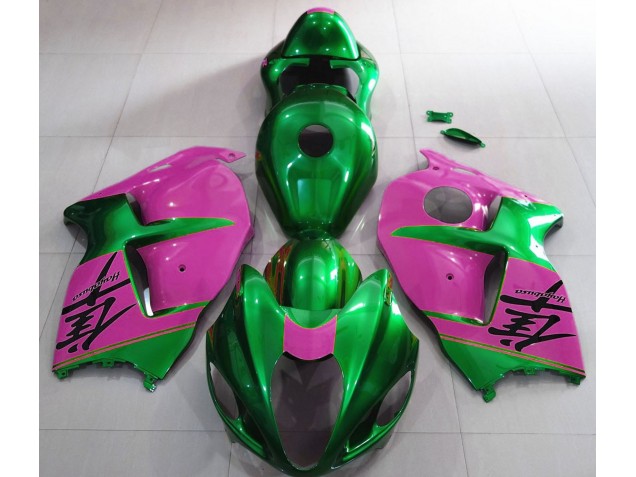 1997-2007 Gloss Green and Pink Suzuki GSXR 1300 Motorcycle Fairings 1997-2007 Gloss Green and Pink Suzuki GSXR 1300 Motorcycle Fairings