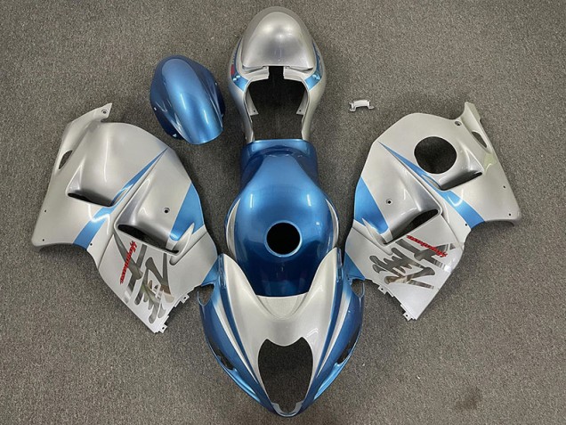 1997-2007 Gloss Light Blue and Silver Suzuki GSXR 1300 Motorcycle Fairings 1997-2007 Gloss Light Blue and Silver Suzuki GSXR 1300 Motorcycle Fairings