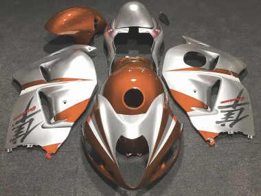 1997-2007 Gloss Orange and Silver Suzuki GSXR 1300 Motorcycle Fairings