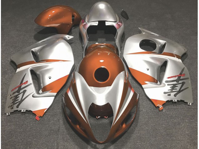 1997-2007 Gloss Orange and Silver Suzuki GSXR 1300 Motorcycle Fairings 1997-2007 Gloss Orange and Silver Suzuki GSXR 1300 Motorcycle Fairings