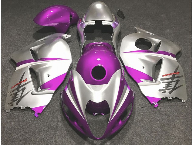 1997-2007 Gloss Pink and Silver Suzuki GSXR 1300 Motorcycle Fairings 1997-2007 Gloss Pink and Silver Suzuki GSXR 1300 Motorcycle Fairings