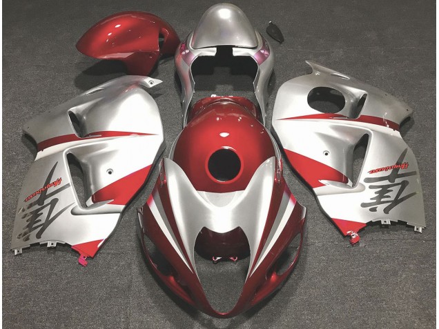 1997-2007 Gloss Red and Silver Suzuki GSXR 1300 Motorcycle Fairings 1997-2007 Gloss Red and Silver Suzuki GSXR 1300 Motorcycle Fairings