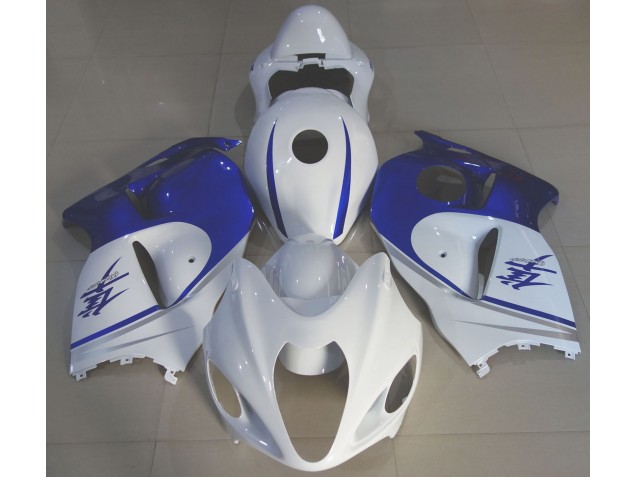 1997-2007 Gloss White & Deep Blue Suzuki GSXR 1300 Motorcycle Fairings 1997-2007 Gloss White & Deep Blue Suzuki GSXR 1300 Motorcycle Fairings