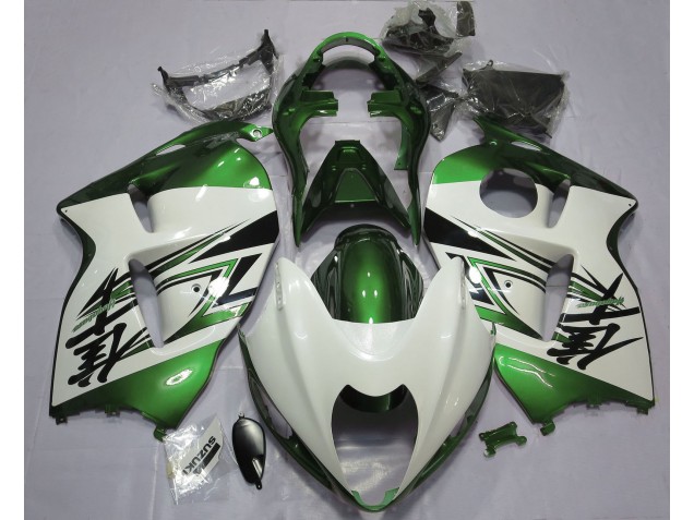 1997-2007 Gloss White & Green Suzuki GSXR 1300 Motorcycle Fairings 1997-2007 Gloss White & Green Suzuki GSXR 1300 Motorcycle Fairings