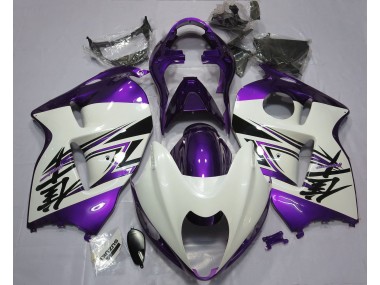 1997-2007 Gloss White & Purple Suzuki GSXR 1300 Motorcycle Fairings