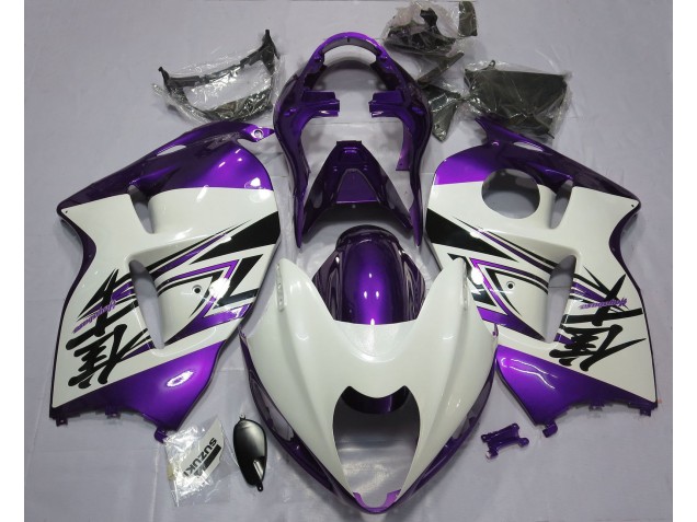 1997-2007 Gloss White & Purple Suzuki GSXR 1300 Motorcycle Fairings 1997-2007 Gloss White & Purple Suzuki GSXR 1300 Motorcycle Fairings