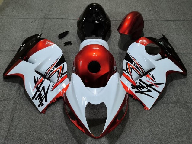 1997-2007 Gloss White and Orange Suzuki GSXR 1300 Motorcycle Fairings 1997-2007 Gloss White and Orange Suzuki GSXR 1300 Motorcycle Fairings