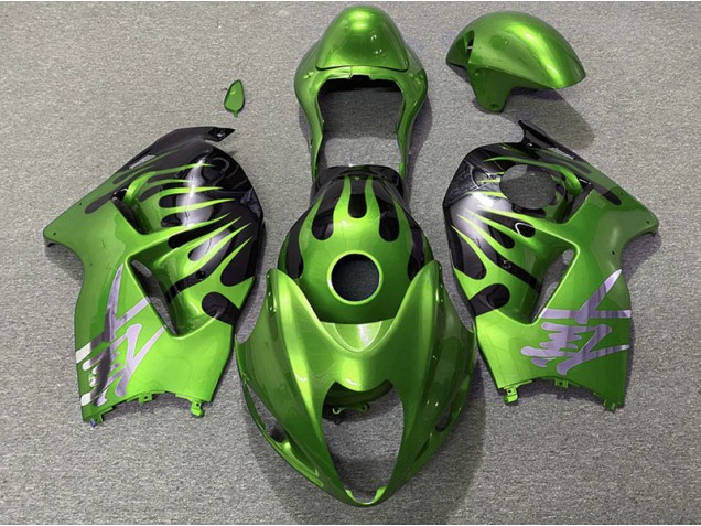 1997-2007 Green and Black Suzuki GSXR 1300 Motorcycle Fairings 1997-2007 Green and Black Suzuki GSXR 1300 Motorcycle Fairings