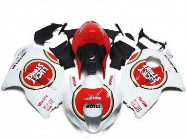 1997-2007 Red Lucky Strike Style Suzuki GSXR 1300 Motorcycle Fairings