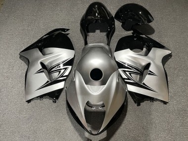 1997-2007 Silver and Black Suzuki GSXR 1300 Motorcycle Fairings