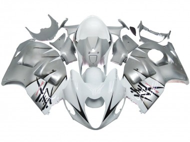 1997-2007 Silver and White Gloss OEM Style Suzuki GSXR 1300 Motorcycle Fairings