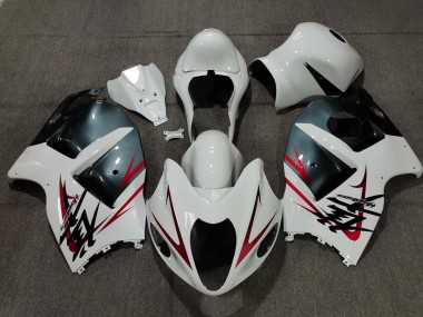 1997-2007 White Light Blue and Red Suzuki GSXR 1300 Motorcycle Fairings