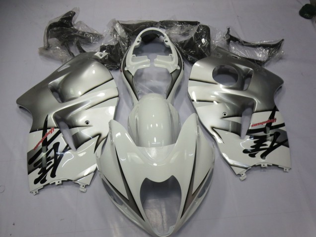 1997-2007 White and Silver Suzuki GSXR 1300 Motorcycle Fairings 1997-2007 White and Silver Suzuki GSXR 1300 Motorcycle Fairings
