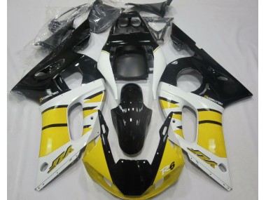 1998-2002 Gloss Yellow and Black Yamaha R6 Motorcycle Fairings
