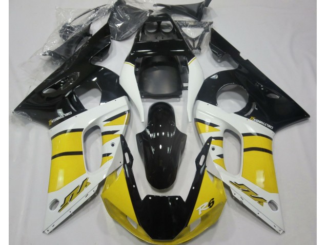 1998-2002 Gloss Yellow and Black Yamaha R6 Motorcycle Fairings 1998-2002 Gloss Yellow and Black Yamaha R6 Motorcycle Fairings