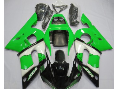 1998-2002 Green White and Black Yamaha R6 Motorcycle Fairings