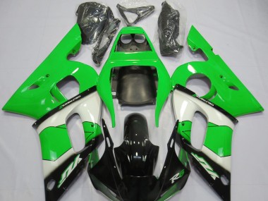 1998-2002 Green White and Black Yamaha R6 Motorcycle Fairings