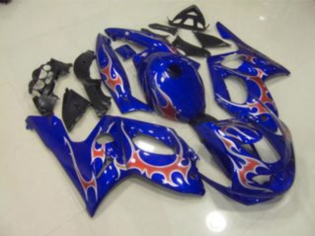 1998-2007 Blue Red and Silver Gloss Yamaha YZF600 Motorcycle Fairings 1998-2007 Blue Red and Silver Gloss Yamaha YZF600 Motorcycle Fairings
