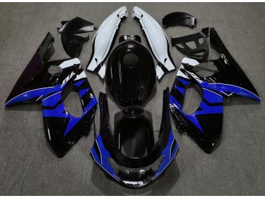 1998-2007 Gloss Black Blue and White Yamaha YZF600 Motorcycle Fairings