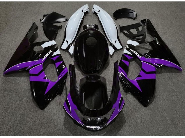 1998-2007 Gloss Black Purple and White Yamaha YZF600 Motorcycle Fairings 1998-2007 Gloss Black Purple and White Yamaha YZF600 Motorcycle Fairings