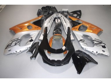 1998-2007 Gloss Orange Silver and Black Yamaha YZF600 Motorcycle Fairings