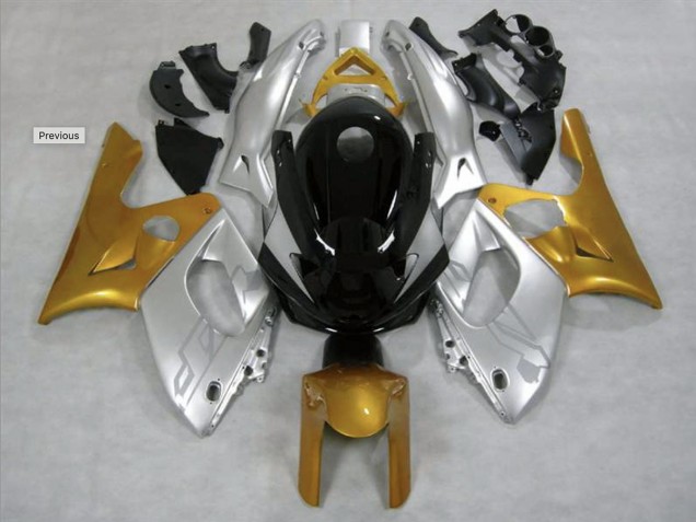 1998-2007 Gold and Silver Gloss Yamaha YZF600 Motorcycle Fairings 1998-2007 Gold and Silver Gloss Yamaha YZF600 Motorcycle Fairings