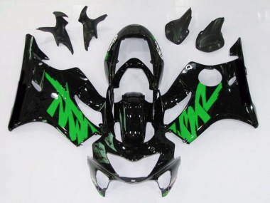 1999-2000 Gloss Black & Green Honda CBR600 F4 Motorcycle Fairings