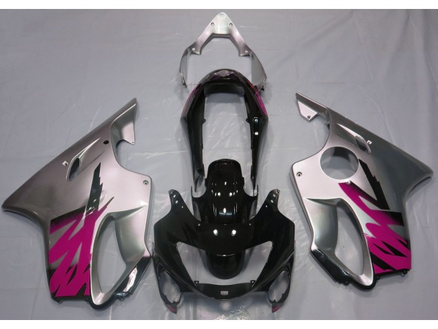 1999-2000 Gloss Silver & Pink Honda CBR600 F4 Motorcycle Fairings 1999-2000 Gloss Silver & Pink Honda CBR600 F4 Motorcycle Fairings