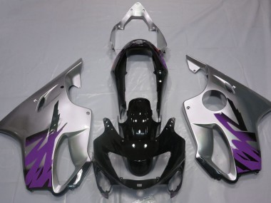 1999-2000 Gloss Silver & Purple Honda CBR600 F4 Motorcycle Fairings