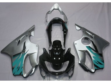 1999-2000 Gloss Silver & Teal Honda CBR600 F4 Motorcycle Fairings
