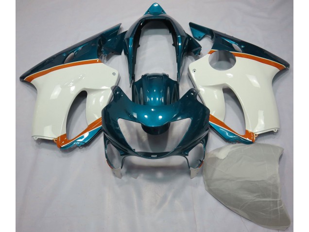 1999-2000 Light Blue and Orange Honda CBR600 F4 Motorcycle Fairings 1999-2000 Light Blue and Orange Honda CBR600 F4 Motorcycle Fairings