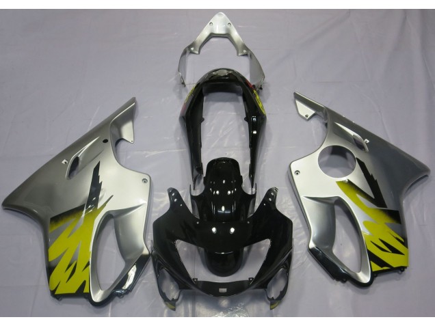1999-2000 Silver Yellow and Black Honda CBR600 F4 Motorcycle Fairings 1999-2000 Silver Yellow and Black Honda CBR600 F4 Motorcycle Fairings