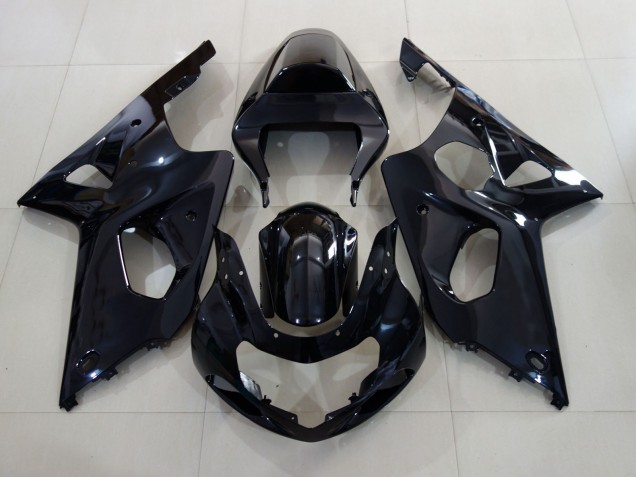 2000-2002 Gloss Black with Logo Suzuki GSXR 1000 Motorcycle Fairings 2000-2002 Gloss Black with Logo Suzuki GSXR 1000 Motorcycle Fairings
