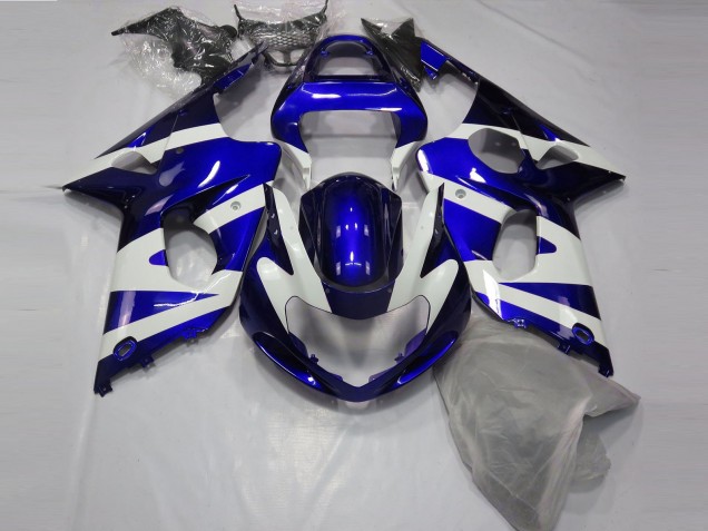 2000-2002 Gloss Blue & White Suzuki GSXR 1000 Motorcycle Fairings 2000-2002 Gloss Blue & White Suzuki GSXR 1000 Motorcycle Fairings