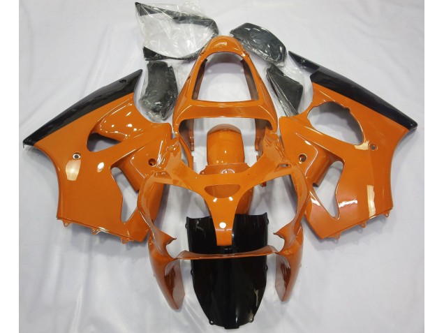 2000-2002 Gloss Orange & Black Kawasaki ZX6R Motorcycle Fairings 2000-2002 Gloss Orange & Black Kawasaki ZX6R Motorcycle Fairings
