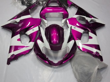 2000-2002 Gloss Pink & White Suzuki GSXR 1000 Motorcycle Fairings